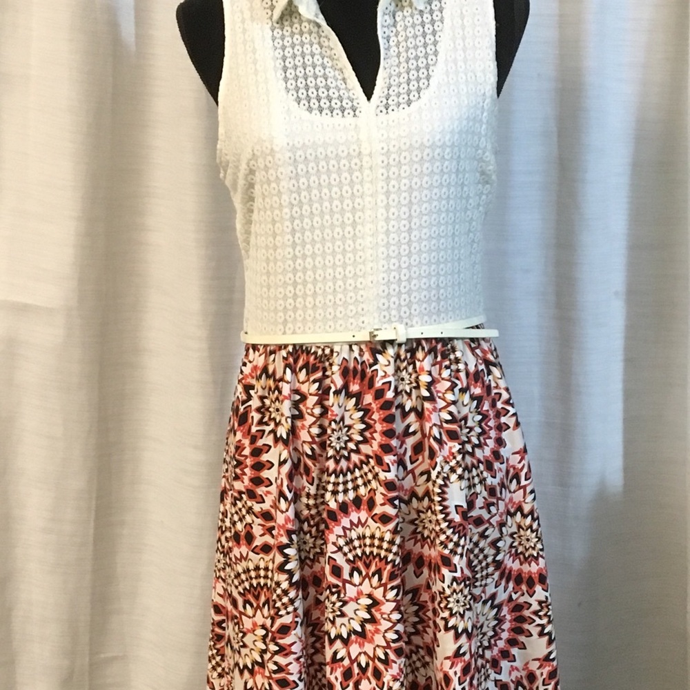 Sleeveless dress 14 stretchy lace top casual work